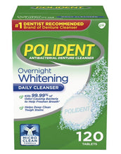 Load image into Gallery viewer, Polident Overnight Whitening Denture Cleanser 120 Tablets (Pack of 2)
